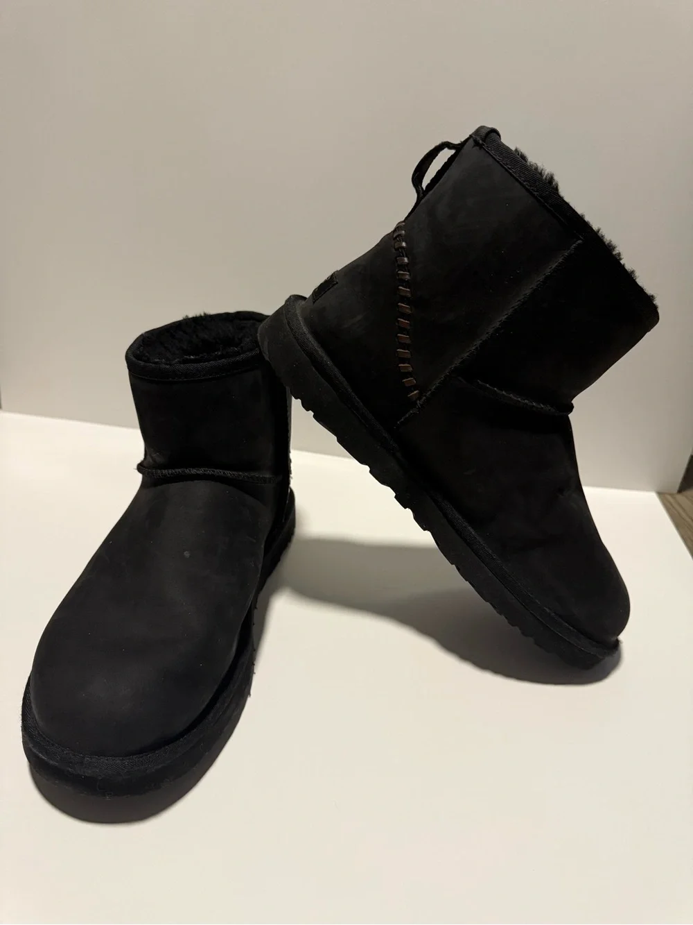 UGG Black Short Shearling Ankle Boots